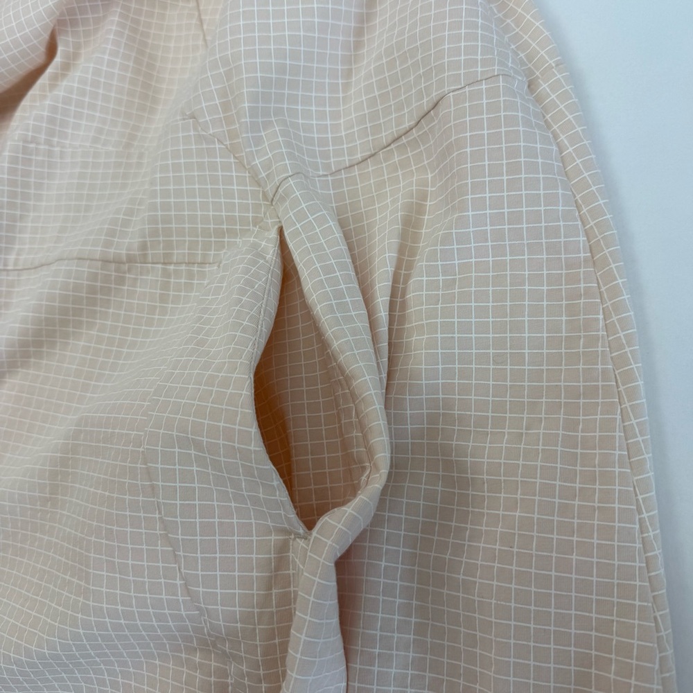 Rundholz Black Label Tunic Dress Flared Hemline Rose Print Check Beige White - Picture 7 of 12